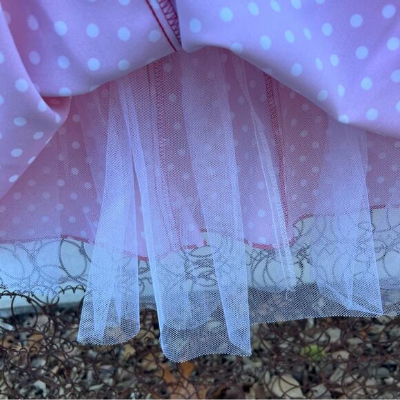 Vint. 90s ZUM ZUM red white polkadot halter pinup rockabilly prom cocktail dress - Picture 4 of 9